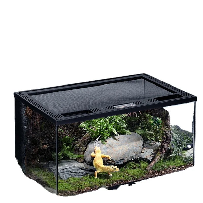 Cherlam 48 Gal 182 L Vertical Paludarium Habitat Custom Reptile Terrarium Tank Glass Terrariums for Amphibious Reptiles