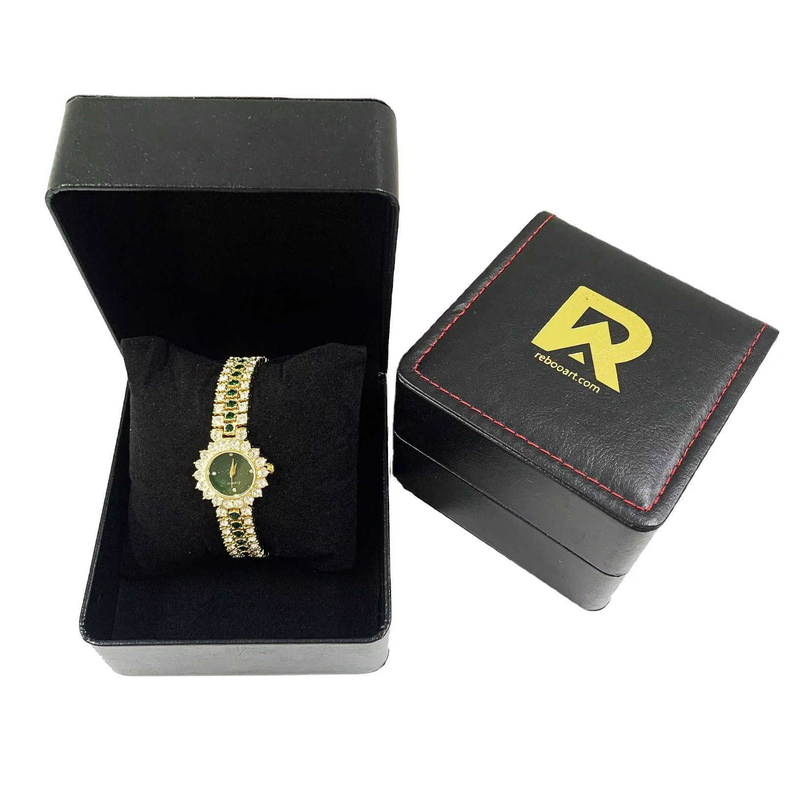 Custom black watch box, flip box cover PU leather, storage box watch packaging jewelry boxes