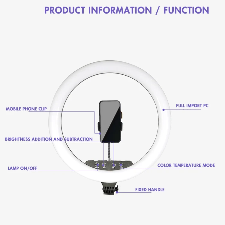 New Selfie Ring Light Led Camera Phone Photography Enhancing Photography for Smartphone Studio