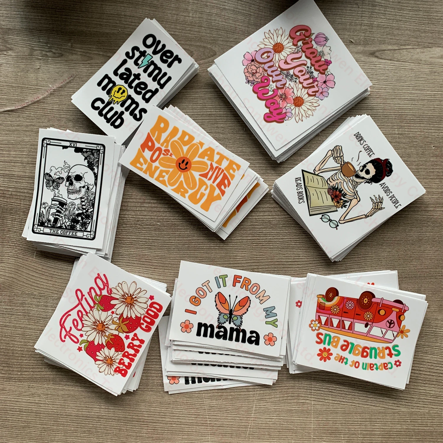 Permanent Adhesive Waterproof Custom Printed UV Transfer Stickers DTF Vinyl Transfer Labels for Products Label Packing