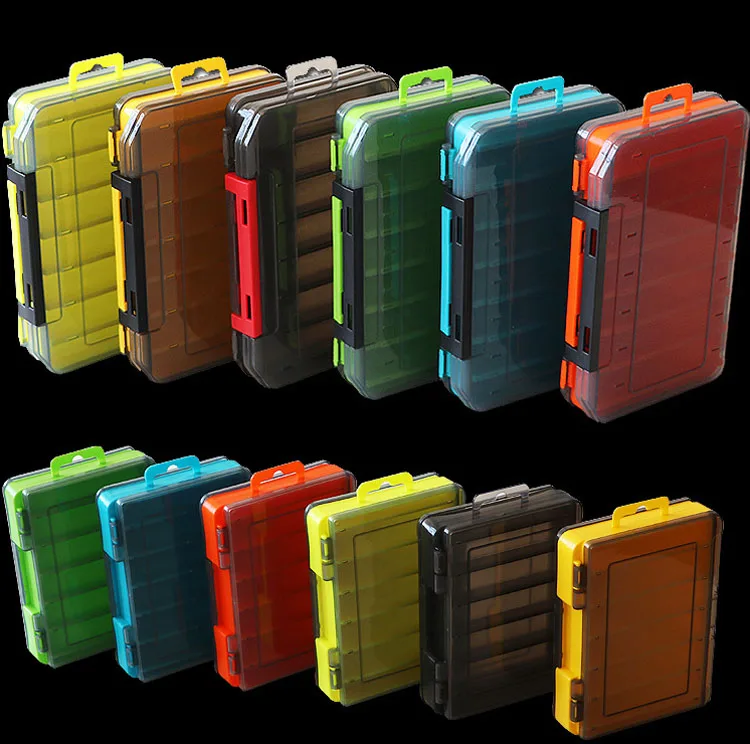 OEM logo Double Sided Tackle Box Fishing Lure Squid Jig Accessories Box Storage Case in stock