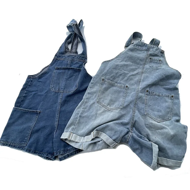 Factory used clothes bales Korean second hand suspender short  preloved ladies jumper pants long in bundle klgs