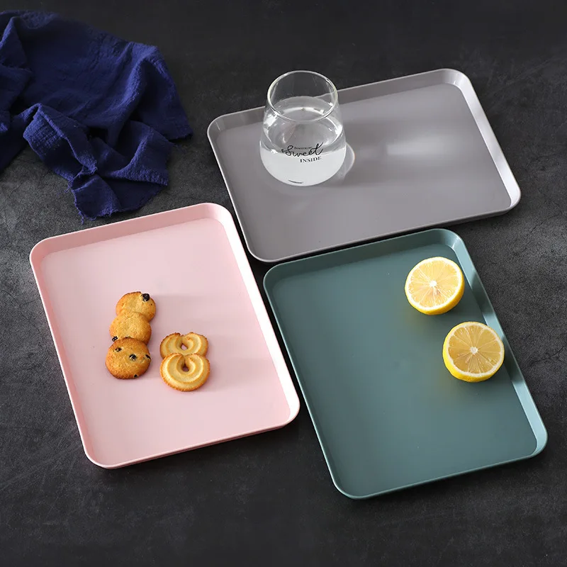 Rectangle Plastic Non-Slip Tea Coffee Tray Meal Service Restaurant Food Tray Serving Tray