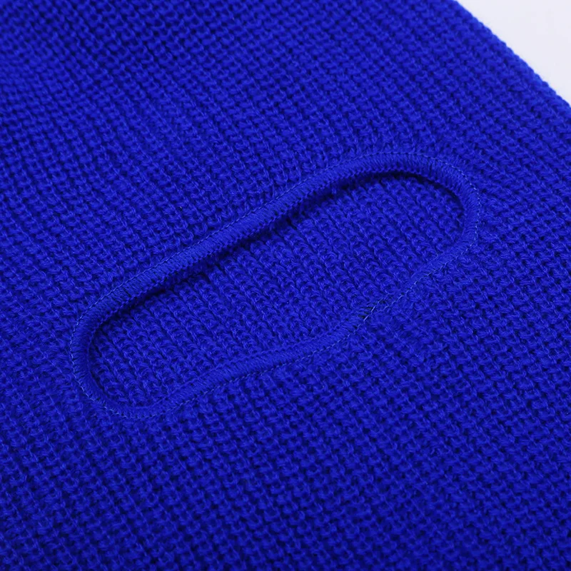 Knitted Full Face Cover One Hole Embroidery logo Custom Balaclava Ski Mask Winter Hats For Women Men