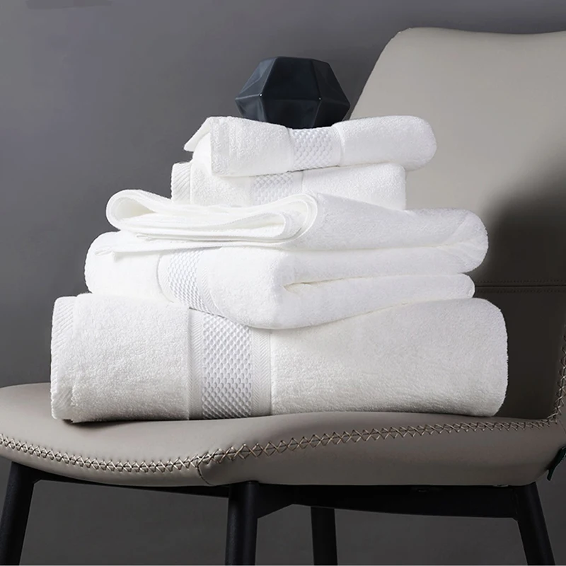Custom size five-star embroidery spiral Hotel Premium cotton custom towel hotel towel