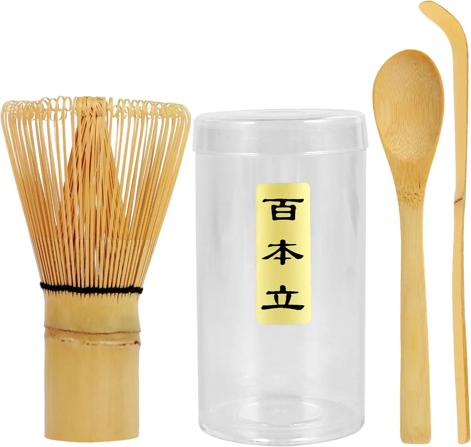 Traditional Bamboo Whisk (Chasen) + Scoop (Chashaku) - Replacement Tea Set For Frequent Matcha Green Tea Powder Preparation