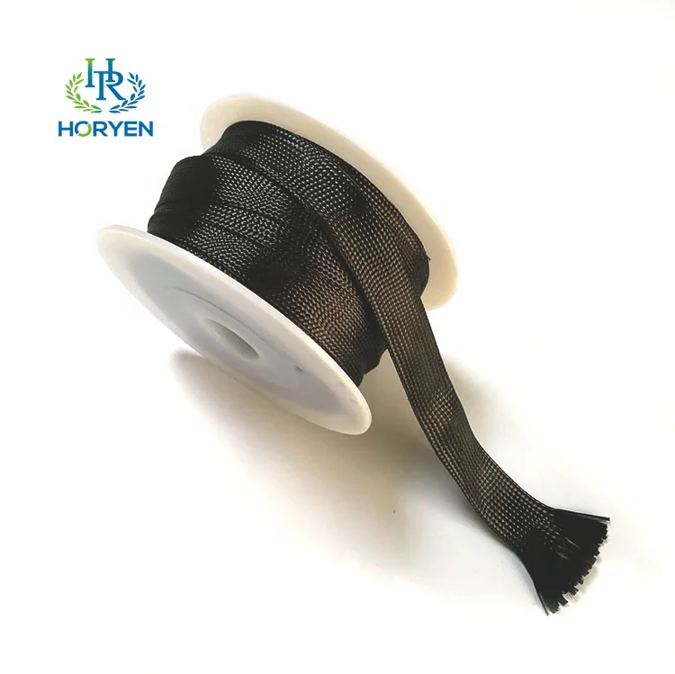 Heat resistant carbon fiber sleeve custom carbon fibre braided sleeve