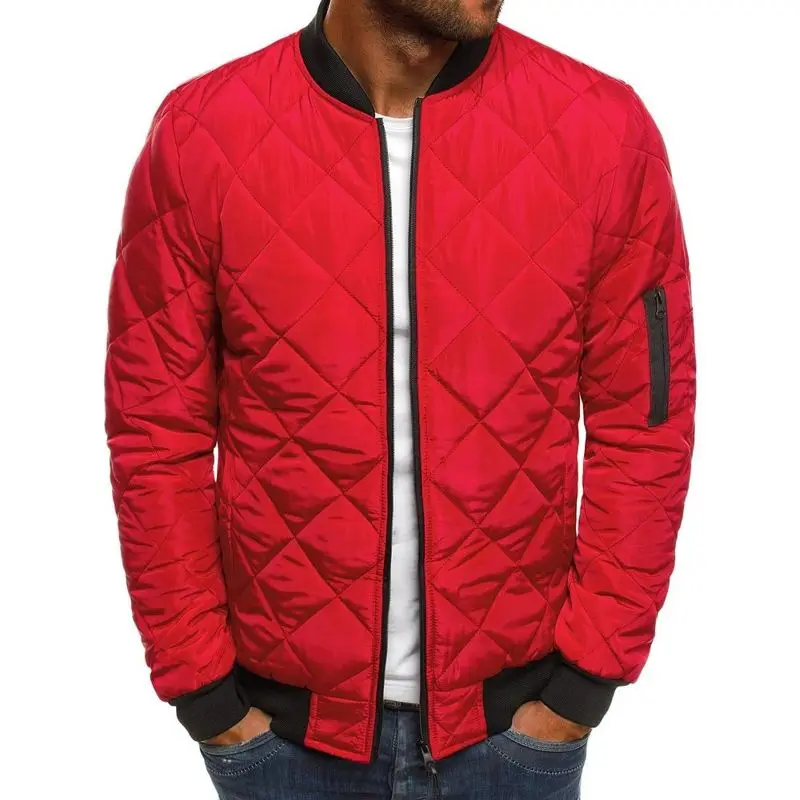 Cost Effective Winter Premium Custom Made Warm Down Plain Dyed Bomber Waterproof Puffer Quilted Jackets For Men With Logo