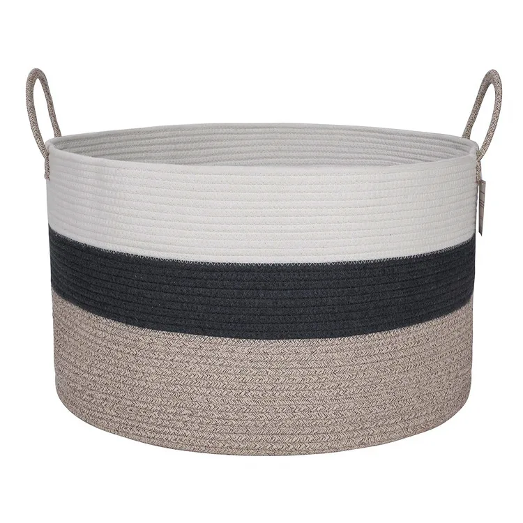 2022  amazon extra large woven customizable  cotton rope basket