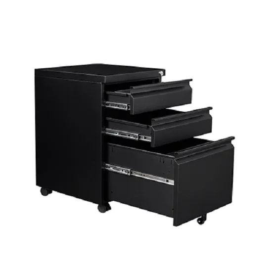 Office 3 Drawer Rolling Steel  Metal Filing  Mobile Cabinet Metal File Cabinet Furniture Locker With Wheels