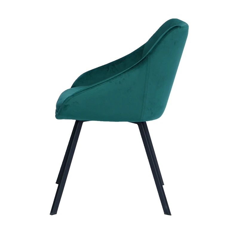 Nordic style modern comfortable padded seat velvet armchair fabric dining chair for home office lounge restaurant kitchen use