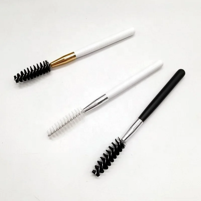 Short Handle Thick Density Bristles Bendable Spoolie Twisted Mascara Brush 8.5cm 9cm Mini Small Eyelash Brush