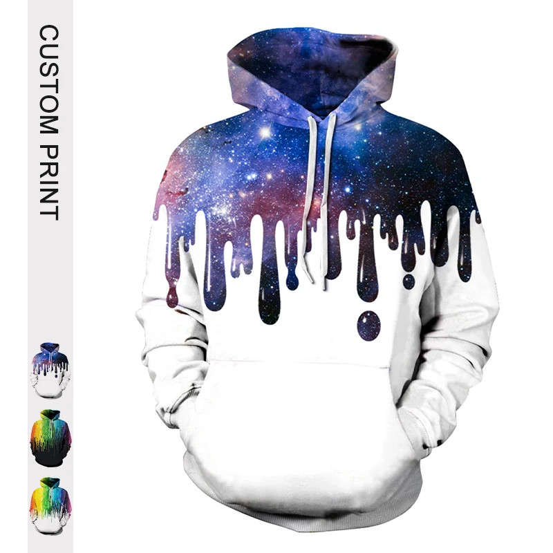 Unisex Men and Women Hoodies 3D Fashion Digital Print Pullover Hooded Sweatshirts with Pockets