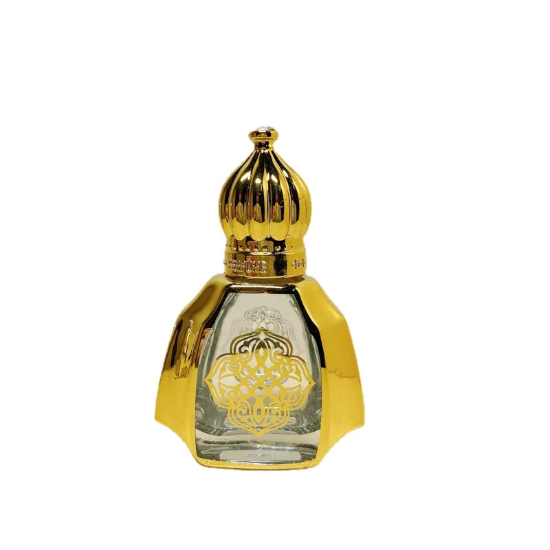 Arabic Glass Perfume Fancy Attar Bottles in Dubai Wholesale 10ml Electroplate Gold Silver Roll On Oils Cosmetic Packaging