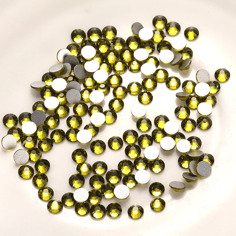 Wholesale 100% Good Quality SS3-SS30 acrylic gem Glass Stone Flat Back Cold Fixation Non Hot Fix Crystal Rhinestone For Women