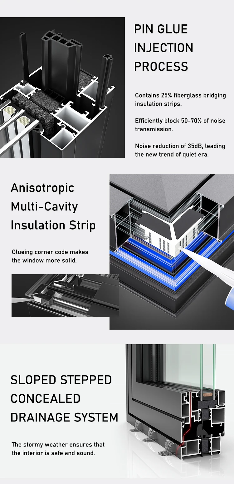 Modern German hardware windproof aluminum double glass French double casement swing door for villa