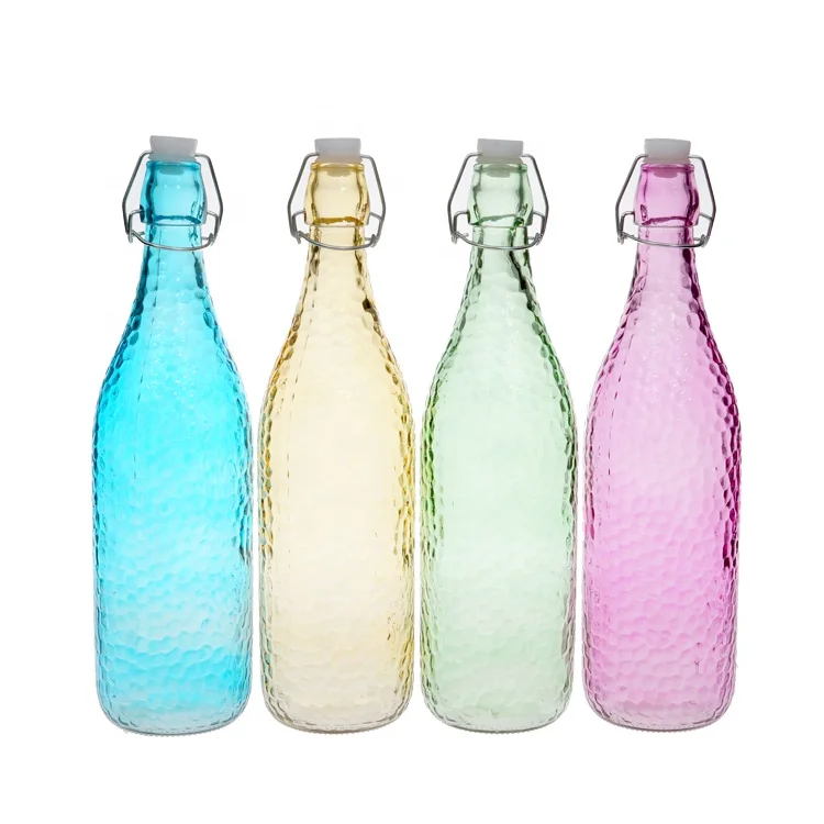 
Pack of 4 Swing top brewing glass bottle with stopper for beverage 