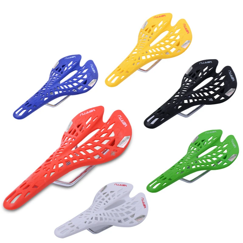 Hot sale Ultra Light Plastic Bicycle Saddle Mountain MTB Bike Saddle Seat 6 Colors PVC Cushion w Ventilation Holes