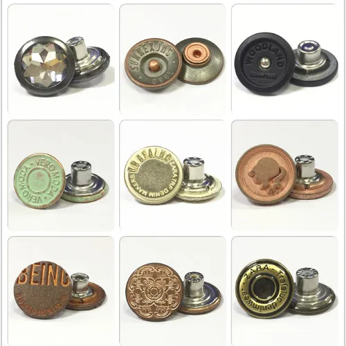 High quality eco-friendly plating metal button for jeans