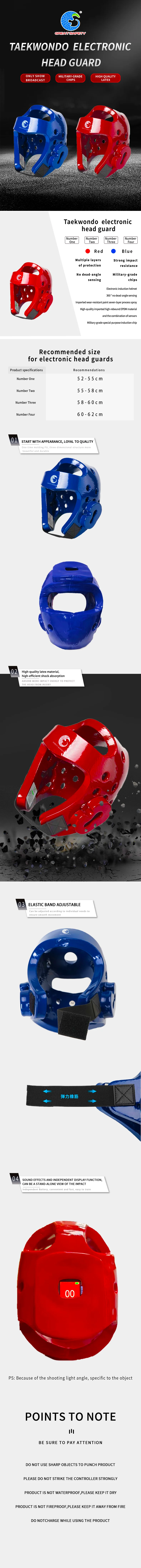 Professional design Electronic Taekwondo Head Protector Martial Arts Wear Taekwondo Head Electronic Device Factory Sales