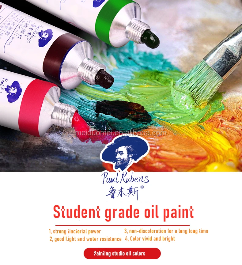 Paul Rubens Oil Paints 180ml Professional Acrylic Painting Students and Beginners Grade Art Supplies for Artist - 1 Levels Color