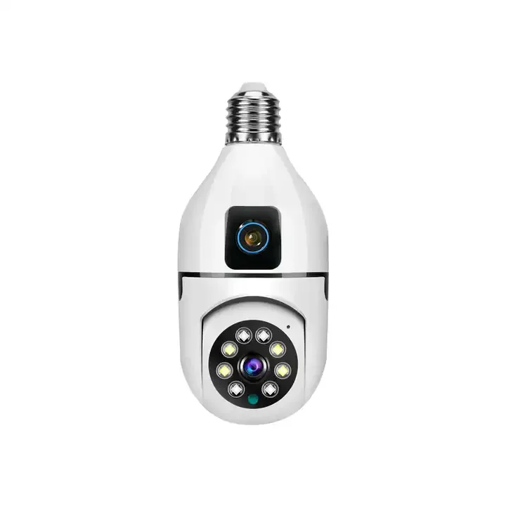 Dropshipping Wifi Light Bulb Camera 1080P HD Lamp Holder Home Security Wireless Mini Camera E27 Dual lens Bulb Camera