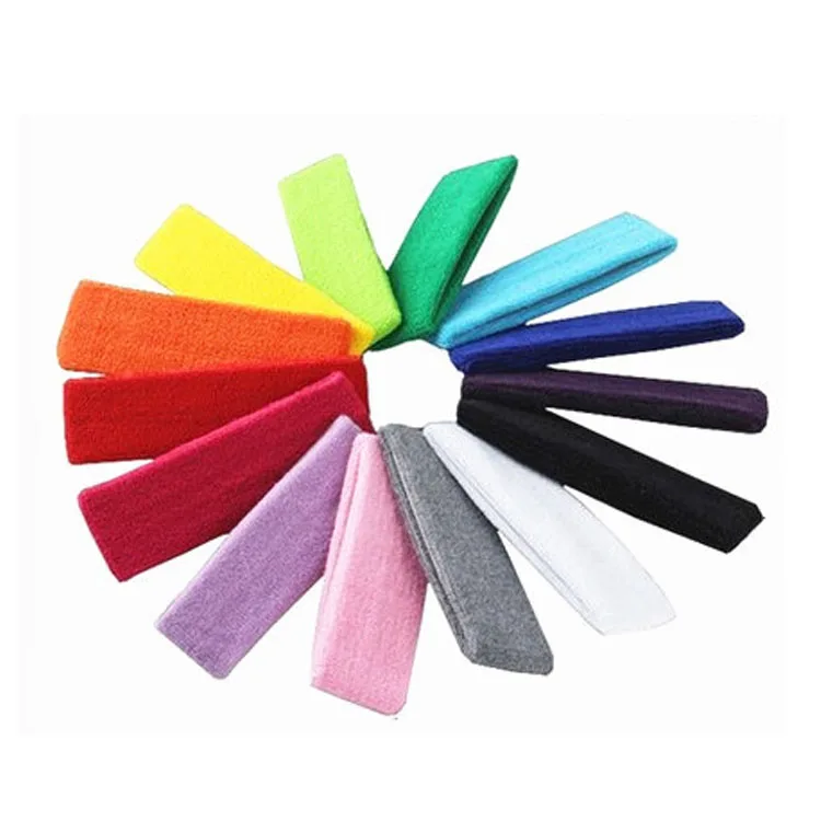 Wholesale Head Sweat Band Fashion Women Soft Adjustable Sustainable Terry Sport Head Band Sweatband