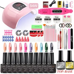 54W 72W Manicure & Pedicure Set Nails Supplies Salon Tools DIY Acrylic Nail Kit Professional Full Set Beauty Nail Complete Kit