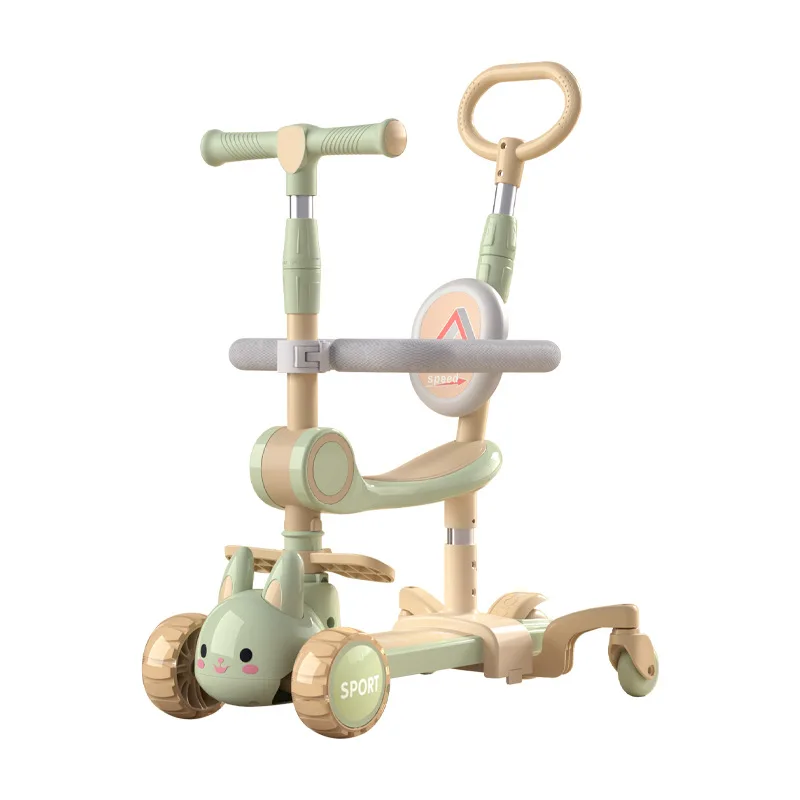 2024 Hot selling high quality Wholesale 2-12 Years Old Extra-wide Board Folding Kick 3 Wheels With Seats Kids Scooter With Light