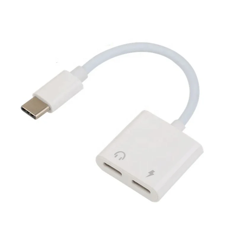 
premium digital 2 in 1 dual usb type c headphone adapter for Samsung/Huawei/Google/Xiaomi/Oppo/Vivo 