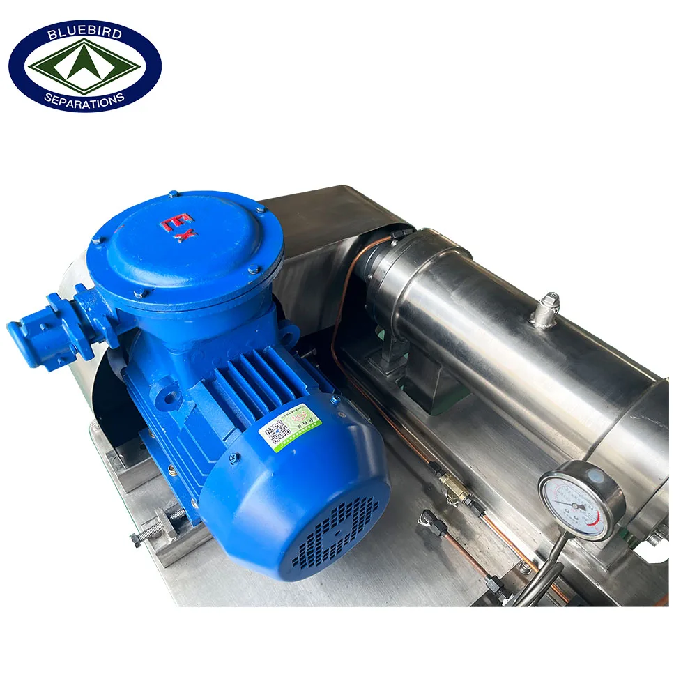 Two-phase decanter centrifuge for drilling mud laboratory size