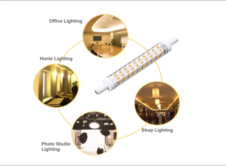 Светодиод R7s J118 10 Вт 118 мм с регулируемой яркостью 108 SMD теплый белый прожектор круглая лампа галогенная Напольная Лампа Uplighter фара [Energ