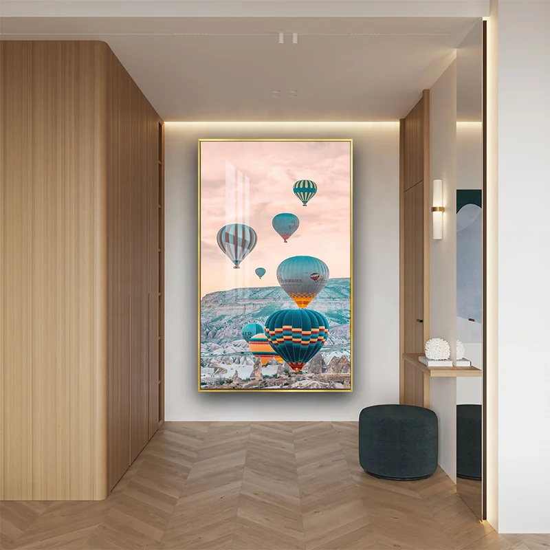 Modern Architectural Landscape Painting Custom Acrylic UV Scenery Wall Art Crystal Porcelain Painting