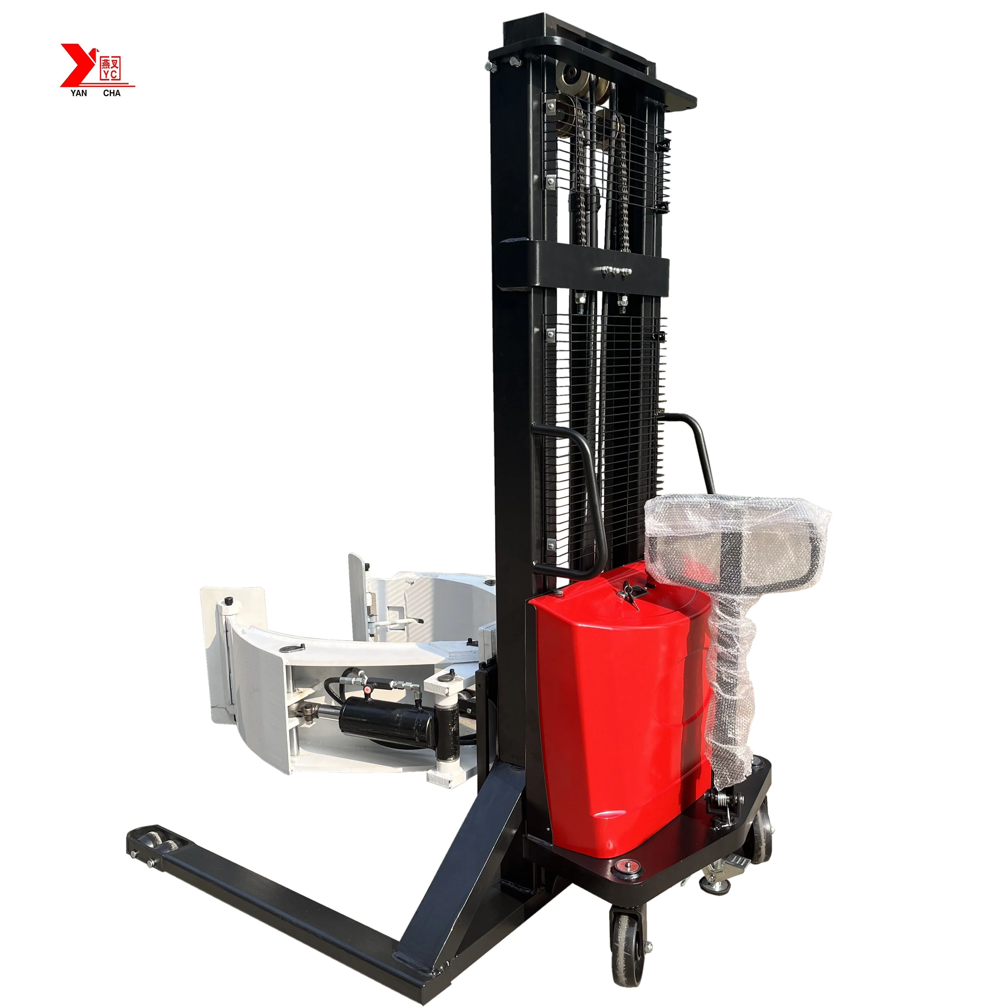 Customized Lifting Height Battery Forklift 1 Ton 2 Ton Electric Forklift with Attachment Paper Roll Clamp