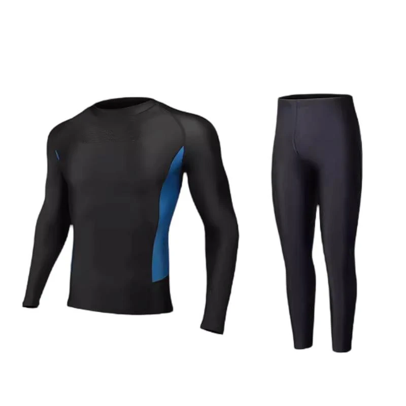 2024 Fashion Men Long Sleeve Two Piece Tight Sport Fitness Rash Guard Upf 50+ Swim Jacket Swimwear Swimsuit