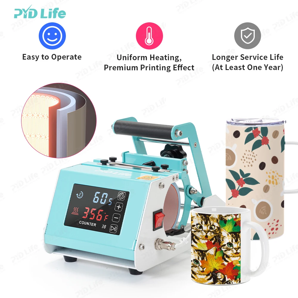 PYD Life 30oz Automatic Mug Tumbler Heat Press Machine Sublimation Tumbler Heat Press Machine All In One With 30oz Heater Parts