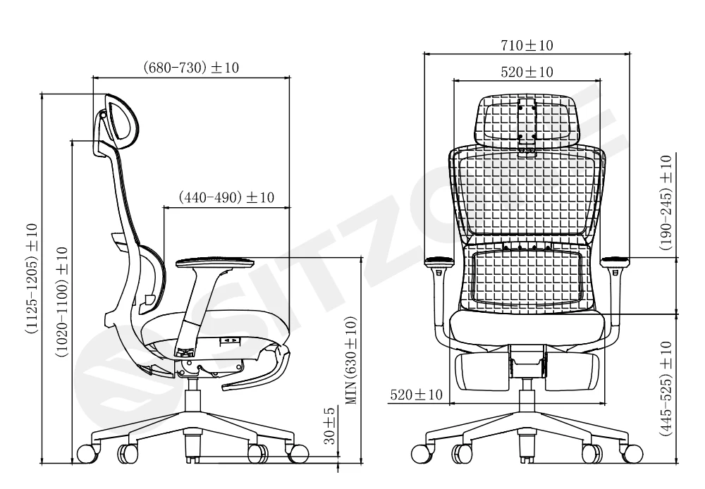 Sitzone Factory Sales High Back Adjustable Swivel Office Furniture Executive Staff Work Ergonomic Mesh Chairs For Office