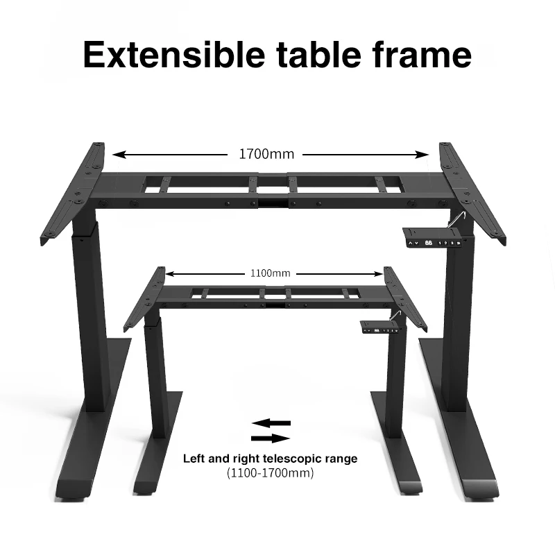 Smart Office Dual Motor Stand up Electric Standing Adjustable Sit Stand Desk  Frame for Home Office