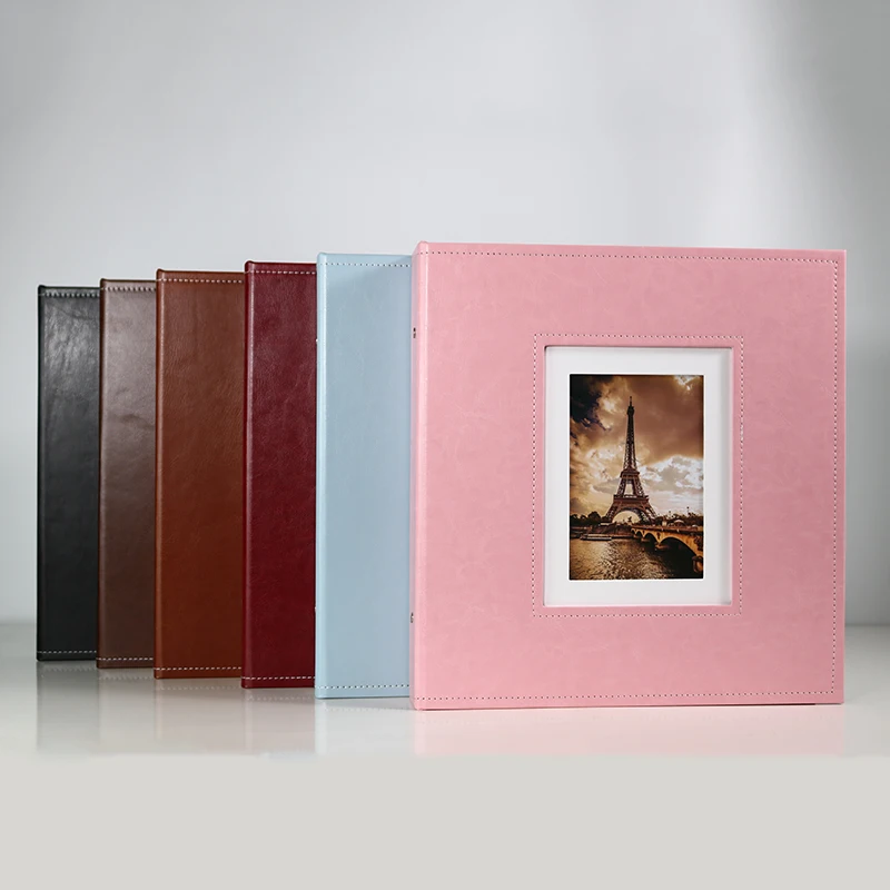 New designed custom logo photo 4x6 pu leather family instax photo album scrapbook