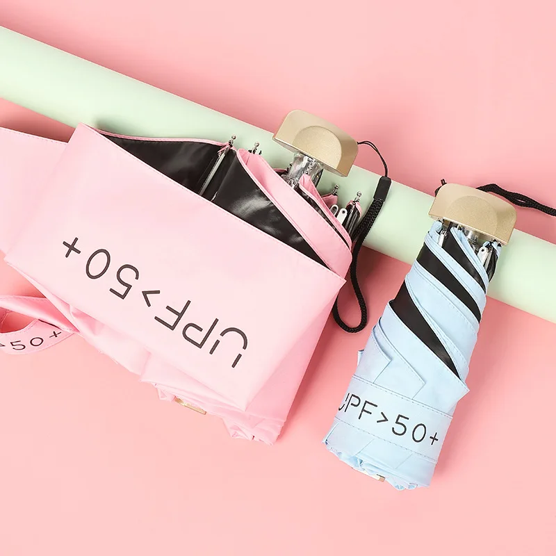 Portable Folded Ultralow-light 5 Folding Umbrella Sunblock UV Mini Pocket Umbrella