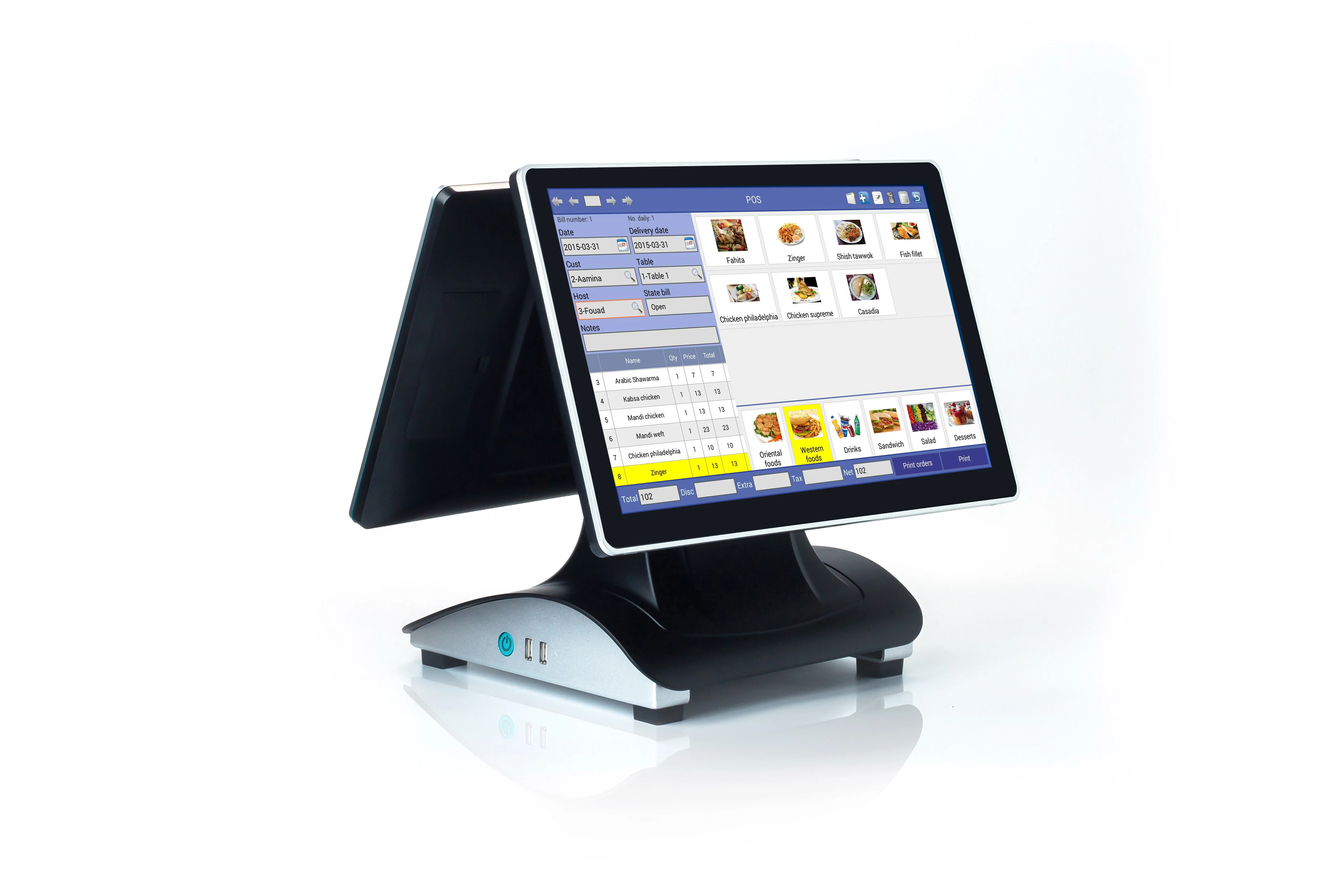 Hot 15 Windows Cash Register Supermarket Touch Screen Cash Register POS System Black and white optional