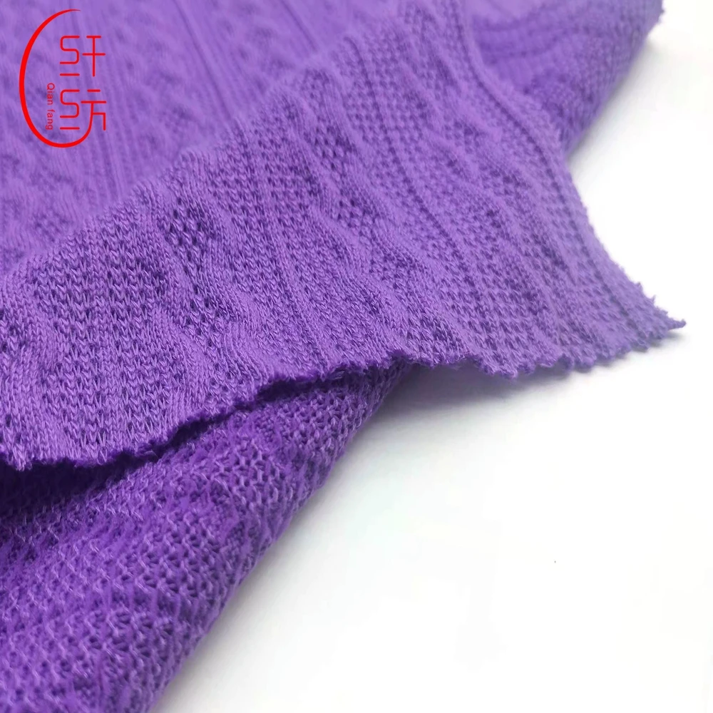 Custom order  polyester spandex  jacquard elastic stretch knitting fabric for sweater