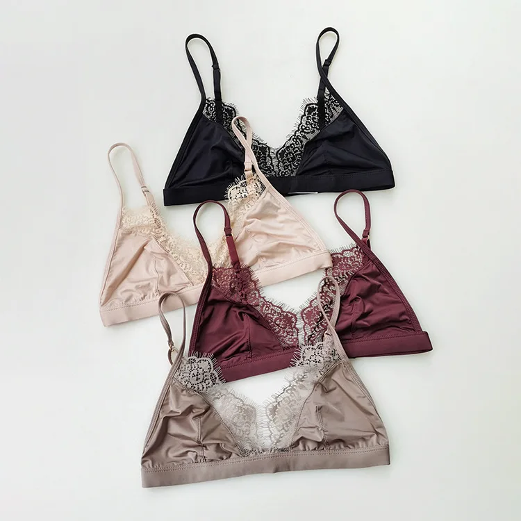 One Piece Seamless Brassiere Women Beautiful Bras Sexy Ultra-thin Ice Silk Wire Free Bra For Girl