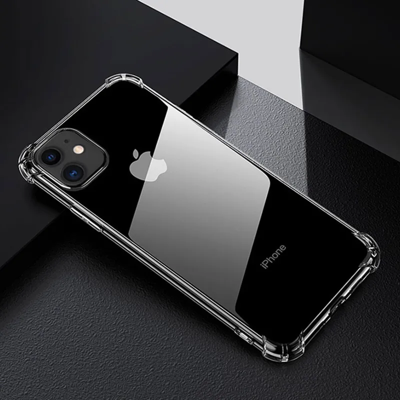 TPU phone case for iphone 11 pro max cover cases thick transparent shock proof mobile cover