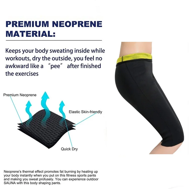 Hot Sale Elastic Fat Burner Weight Loss Slimming Pants Neoprene Sauna Body Shape Pants