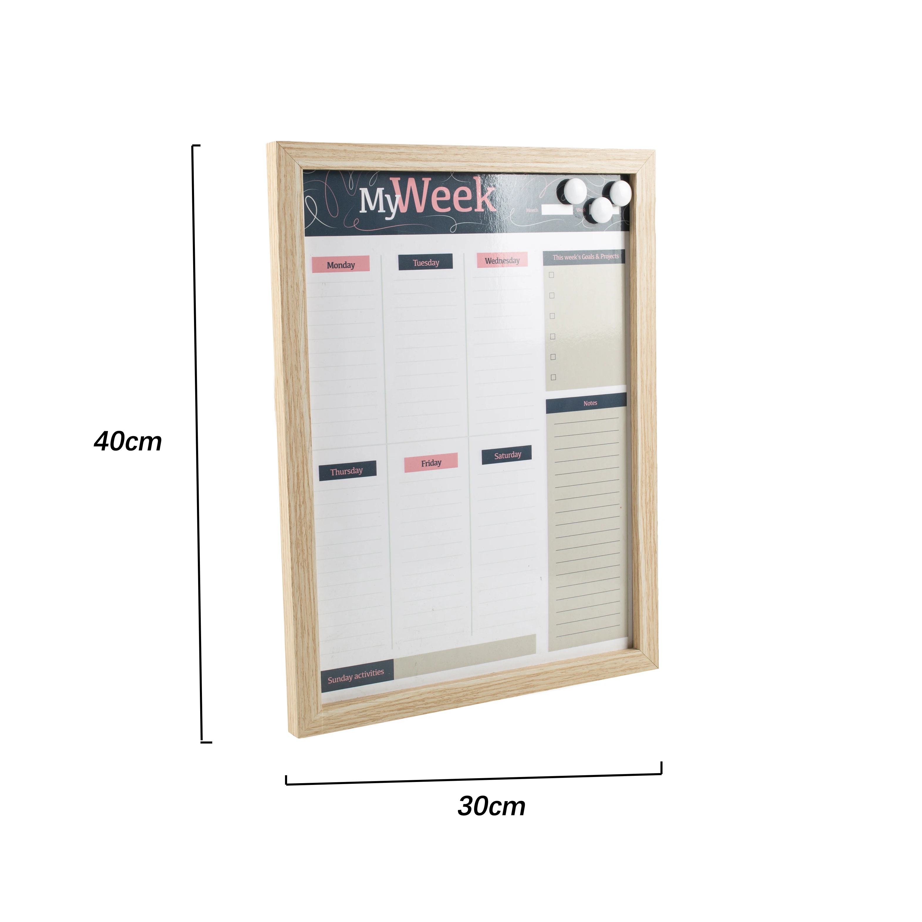Sofine wall mount My Week planner writing whiteboard magnetic framed dry erase board
