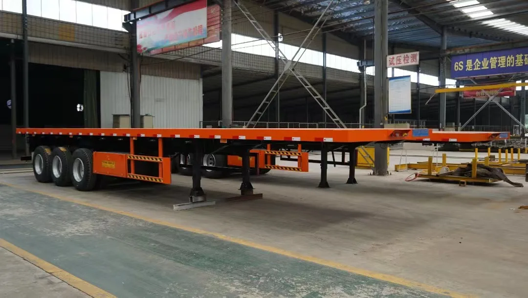 Wholesale Hot Style Used 3 Axle Flat Top Bed Truck Trailer Flatbed Semi Trailer
