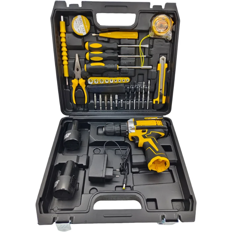 Home Use Multi-Function Cordless Electric Tools Set Lithium Battery Powered Hand Drill Screwdriver Impact Feature Industrial