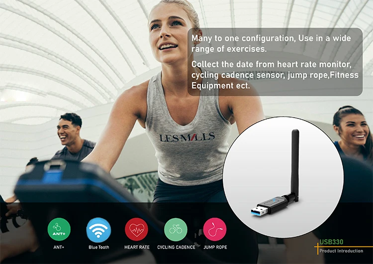 Chileaf BLE & ANT+ Data Receiving Portable Long Range Wireless USB Stick Dongle