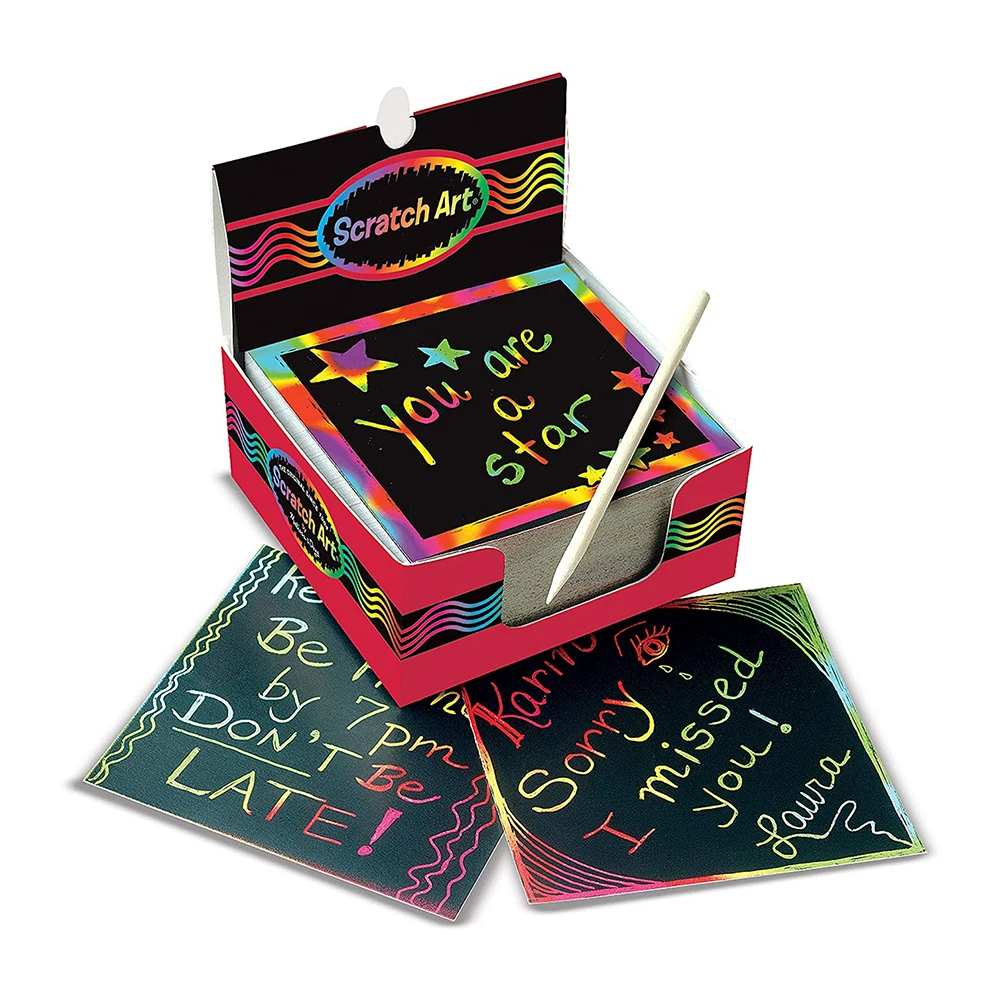 Tissue Sticker Rainbow Magic White Scratchy Blank Craft Art Scratch Paper